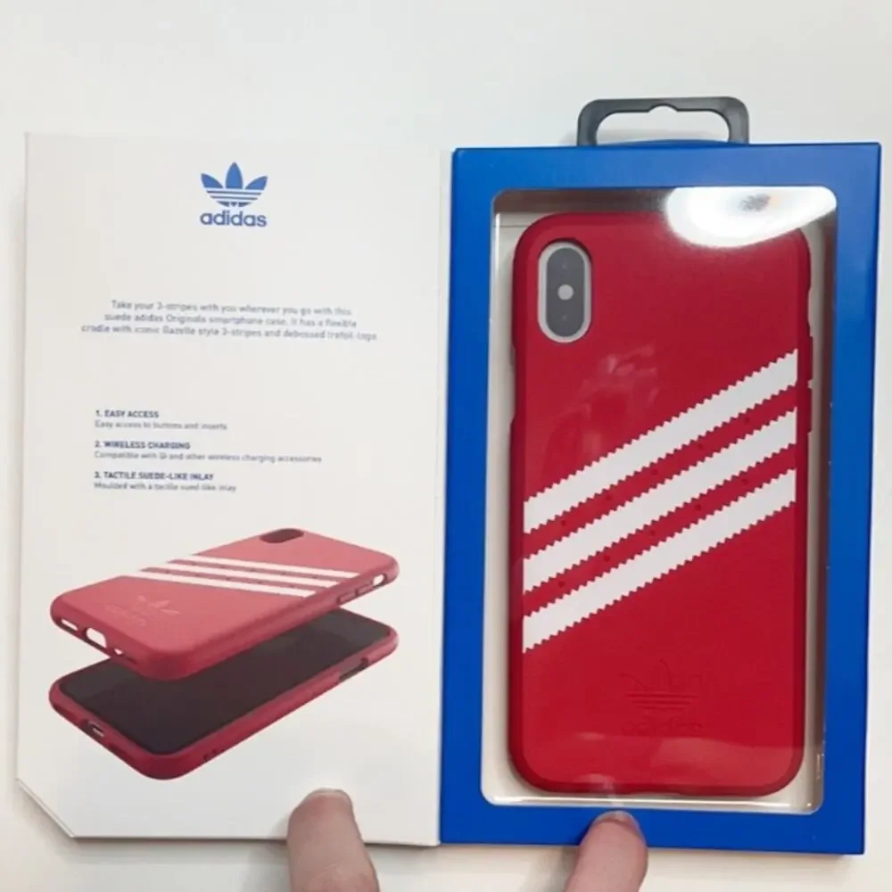 NWT adidas red striped iPhone X XS phone case